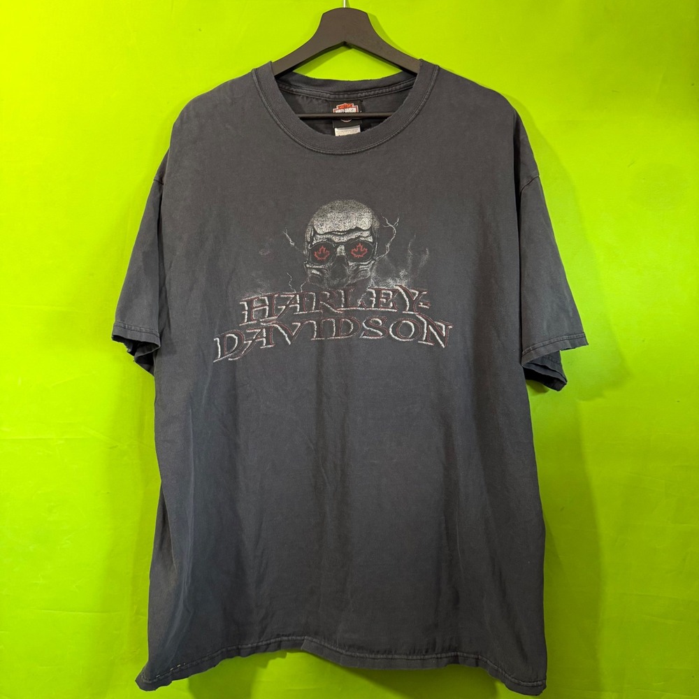 Harley Davidson T-Shirt Mens XL Black Clare's Niagara Falls Skull Graphic